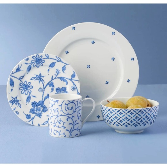 Spode Other - Spode Home Blue Indigo 16 Piece Dinnerware Set with Service for 4 - Blue White